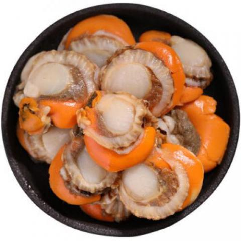 长岛冷冻特大带黄扇贝肉 大帆立贝肉 500g 袋装 火锅烧烤食材